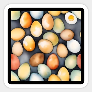 National Egg Month January - Watercolors Sticker